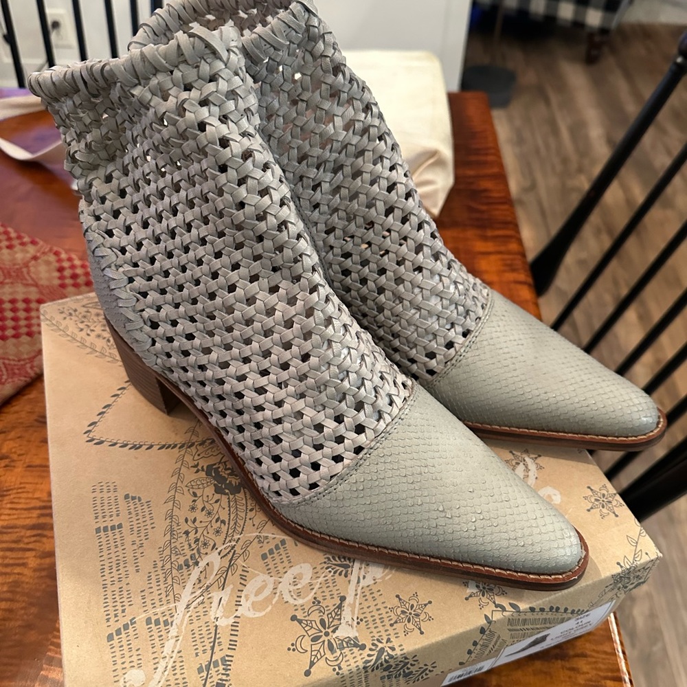 Free People Woven Ankle Booties